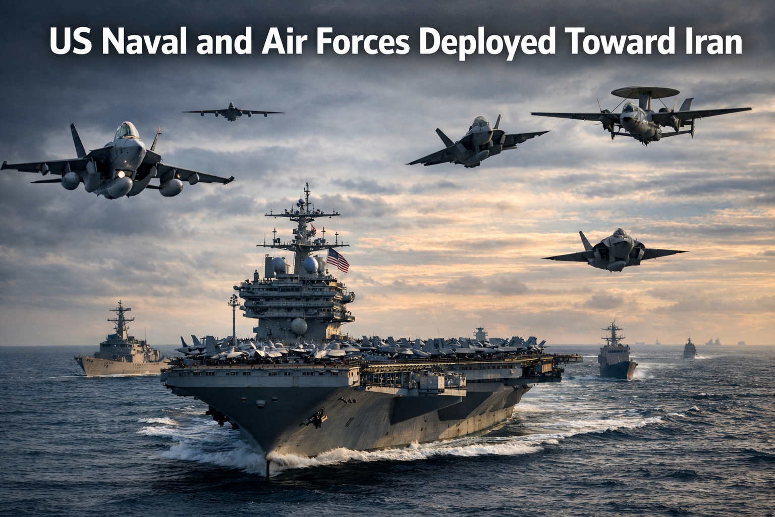 US naval and air forces deployed toward Iran as regional tensions escalate