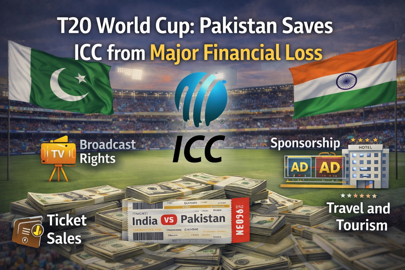 Pakistan vs India T20 World Cup match saves ICC financial loss