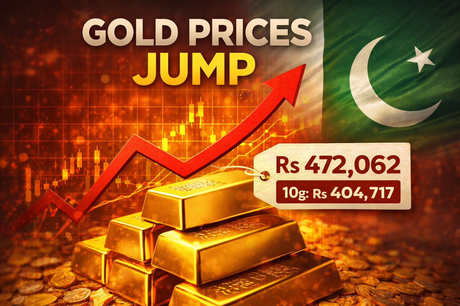Gold prices in Pakistan increase with rising market rates and global trend