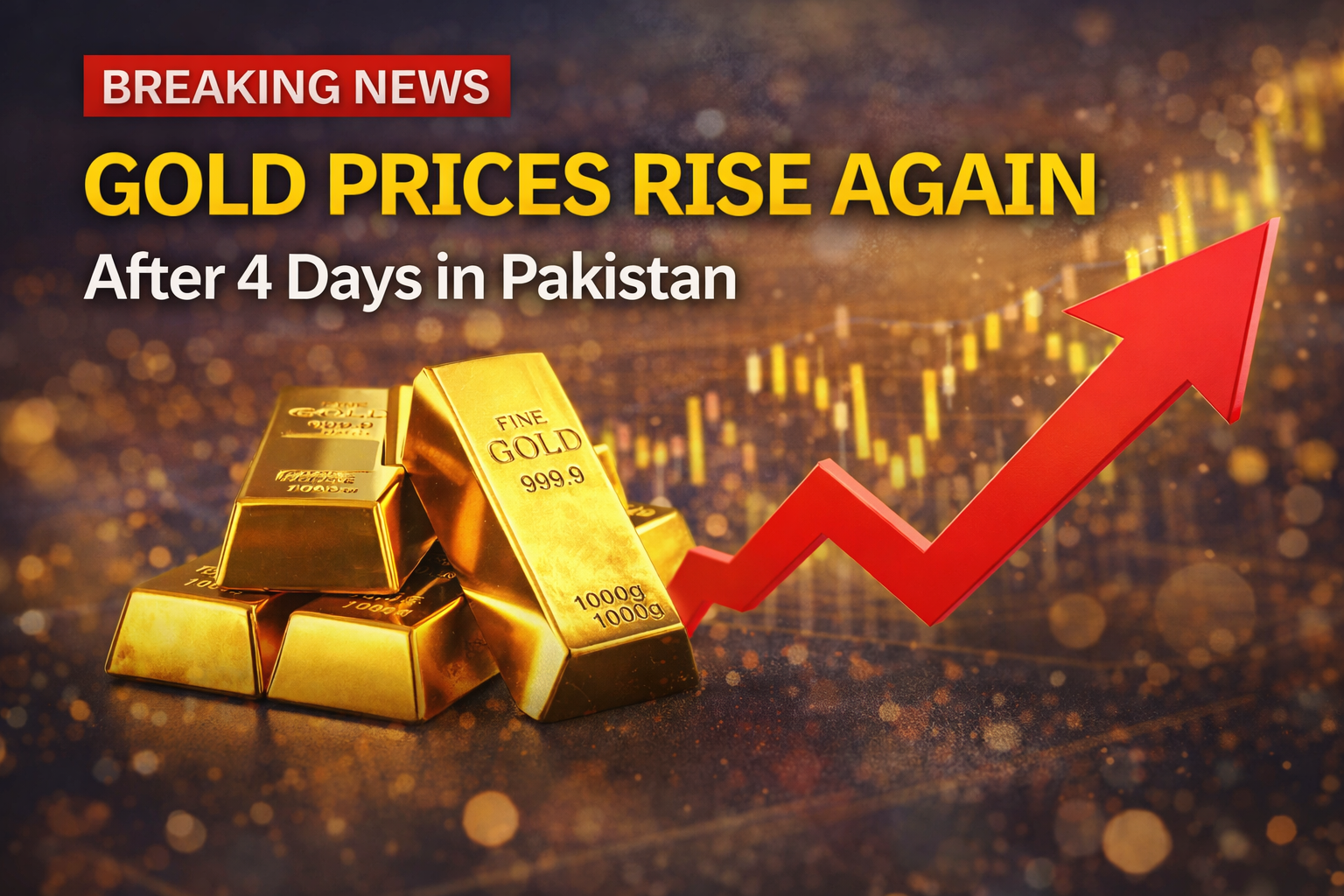 Gold prices rise again after four days in Pakistan bullion market