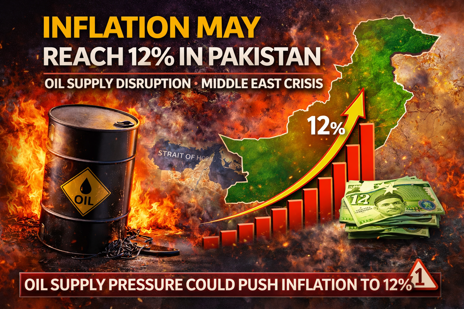 Inflation may rise to 12 percent in Pakistan due to oil supply disruption and Middle East crisis