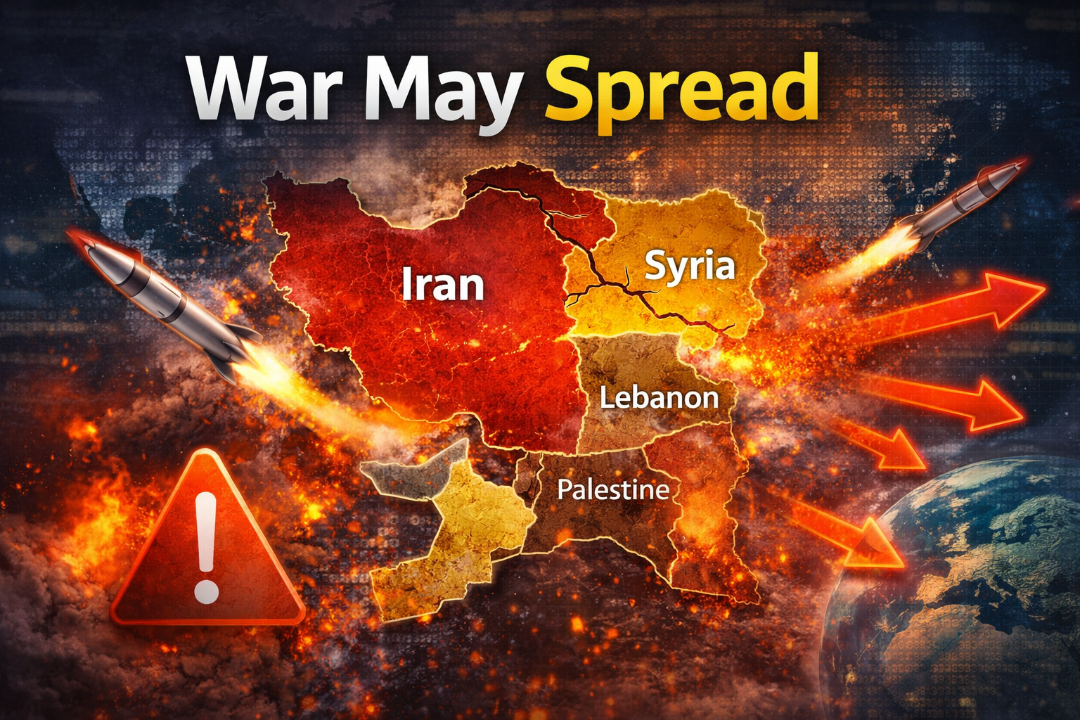 Iran war warning showing Middle East crisis and regional conflict risk
