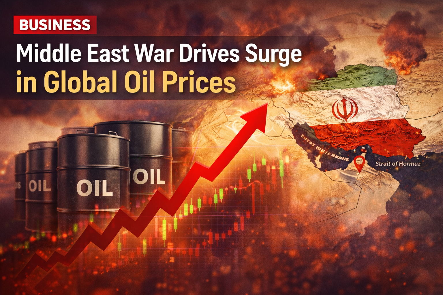 Global oil prices surge amid Middle East war and Strait of Hormuz supply disruption concerns