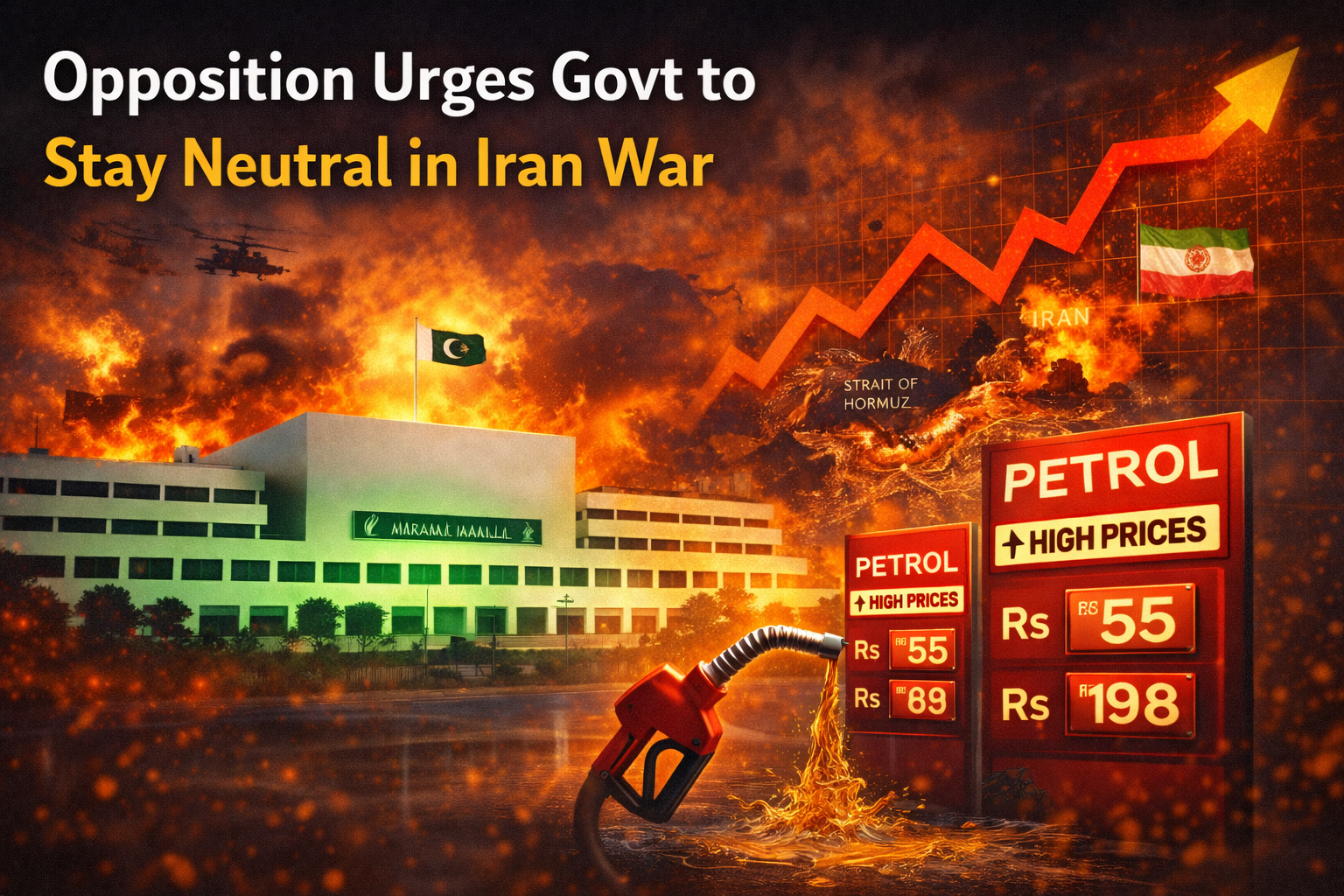 Opposition urges Pakistan government to stay neutral in Iran conflict and cut petrol prices