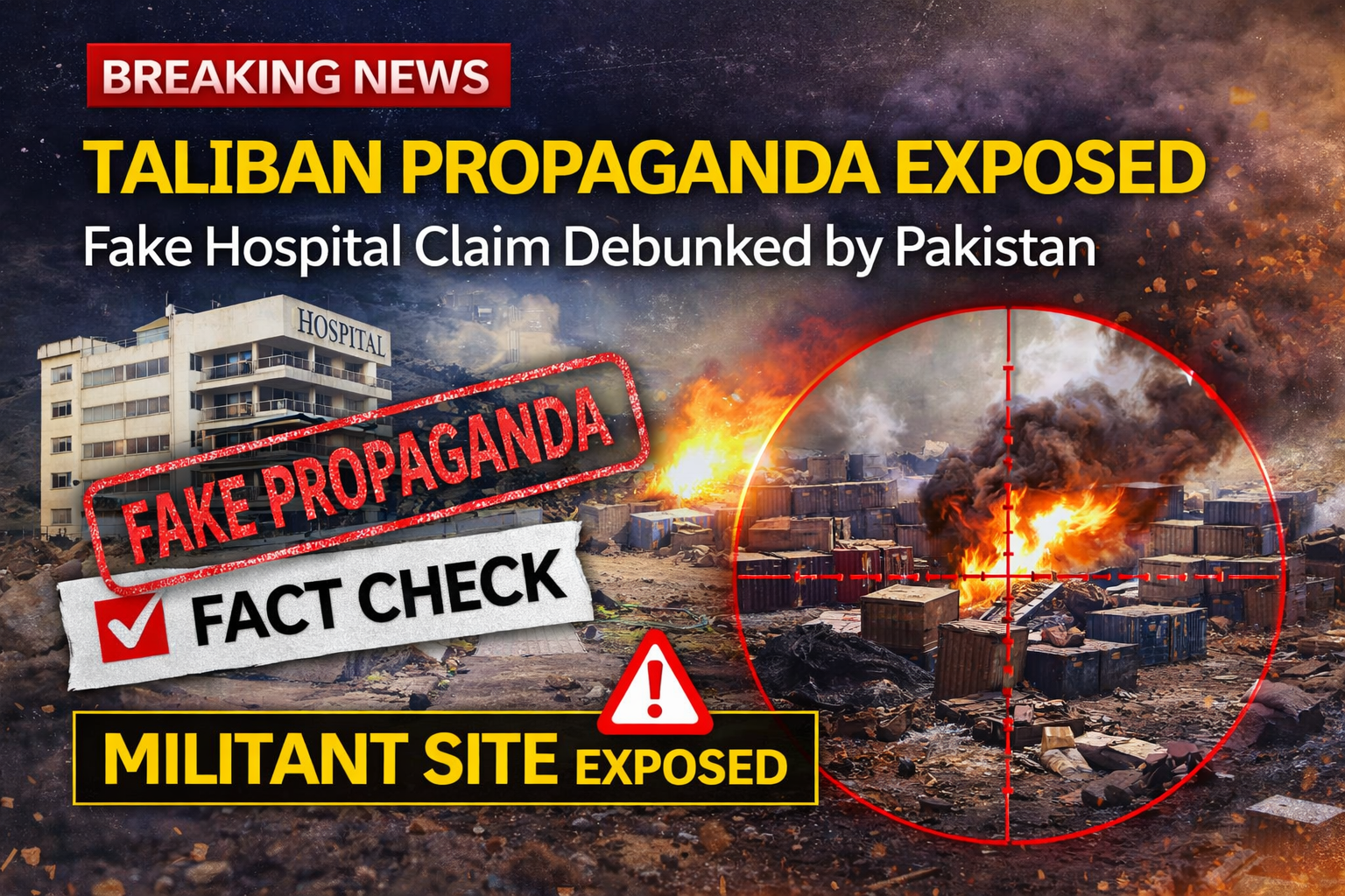 Taliban propaganda exposed after fact-check reveals militant site instead of hospital