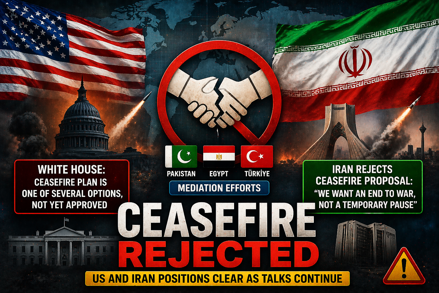US Iran ceasefire proposal rejected news