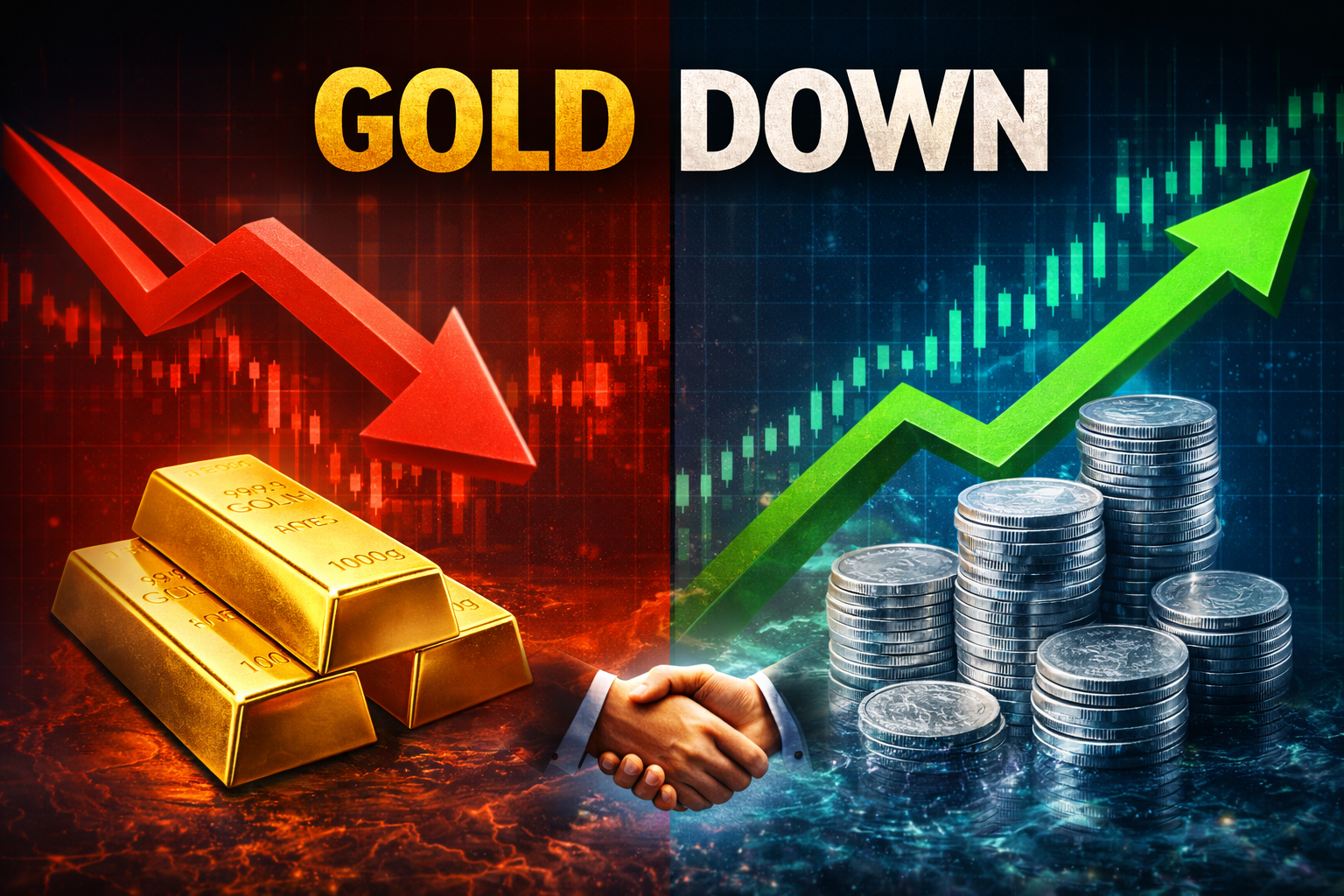 Gold price Pakistan drops while silver prices rise