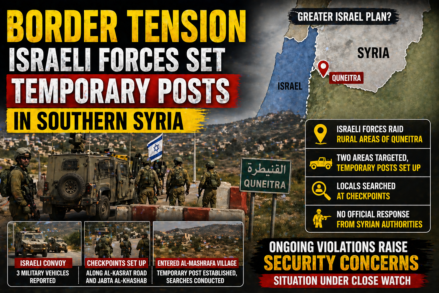 Israel Syria tensions temporary military posts