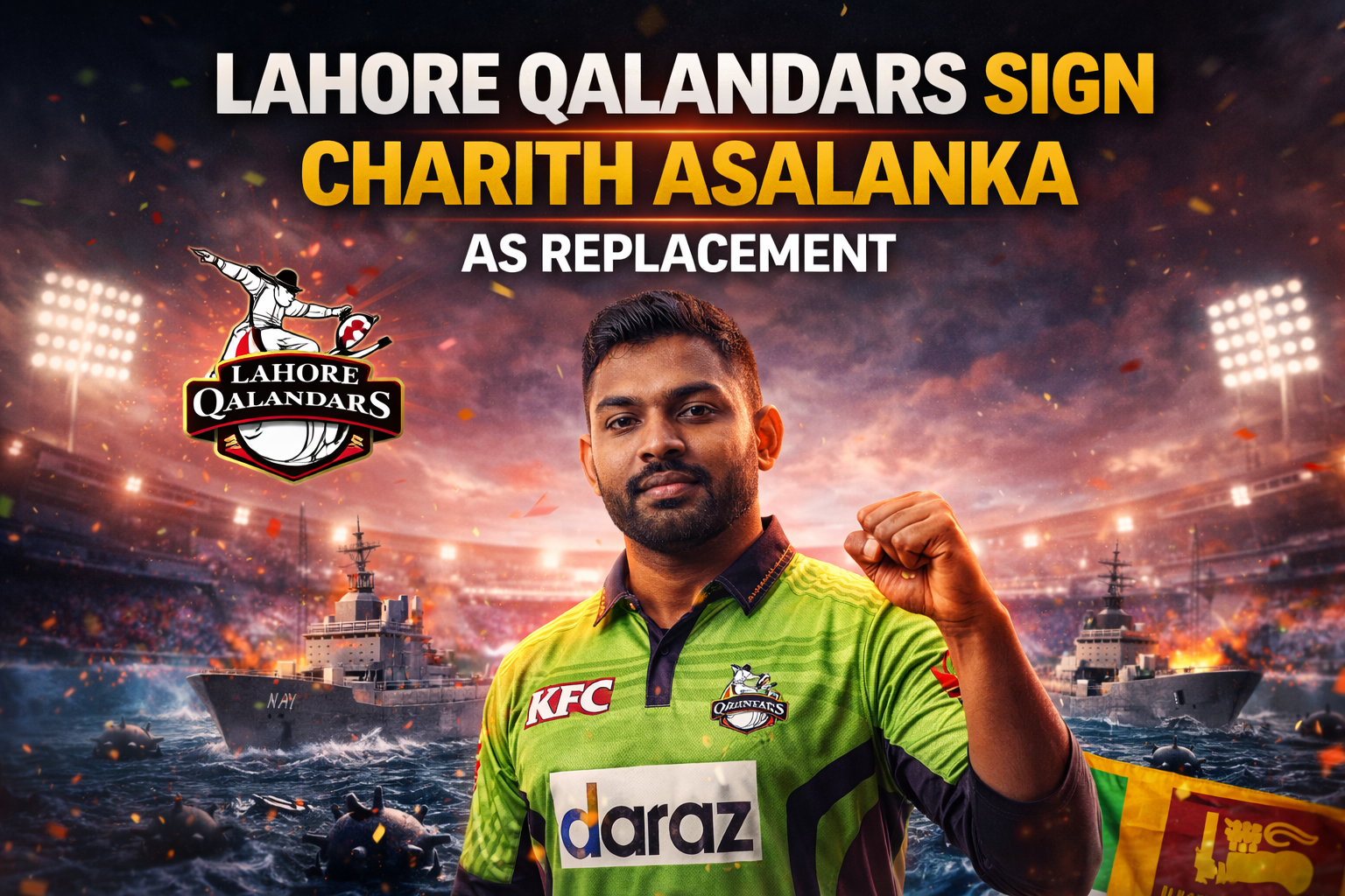 Lahore Qalandars replacement Charith Asalanka