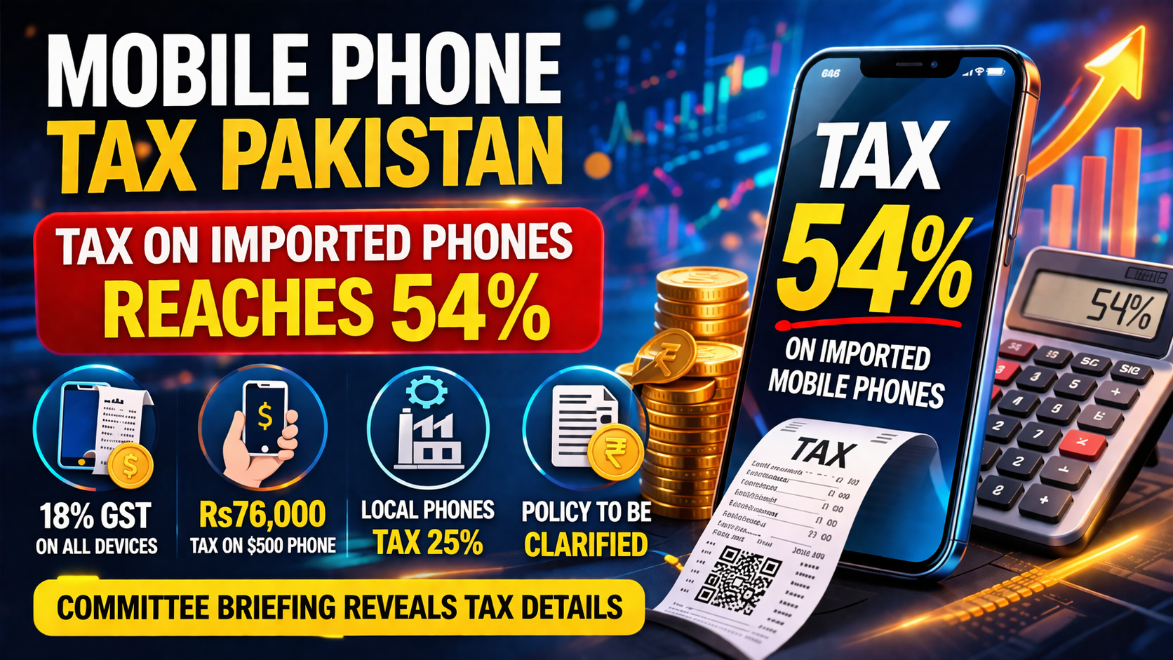 Mobile phone tax Pakistan 54 percent on imports
