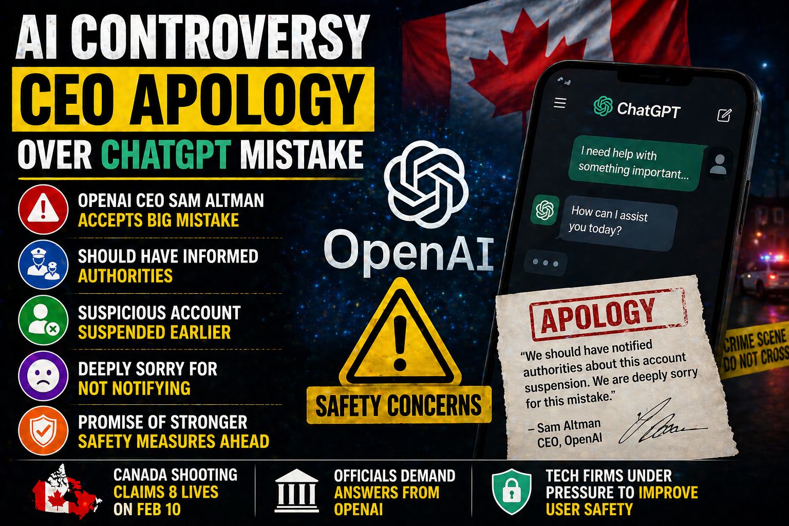 OpenAI CEO apology ChatGPT mistake and safety concerns