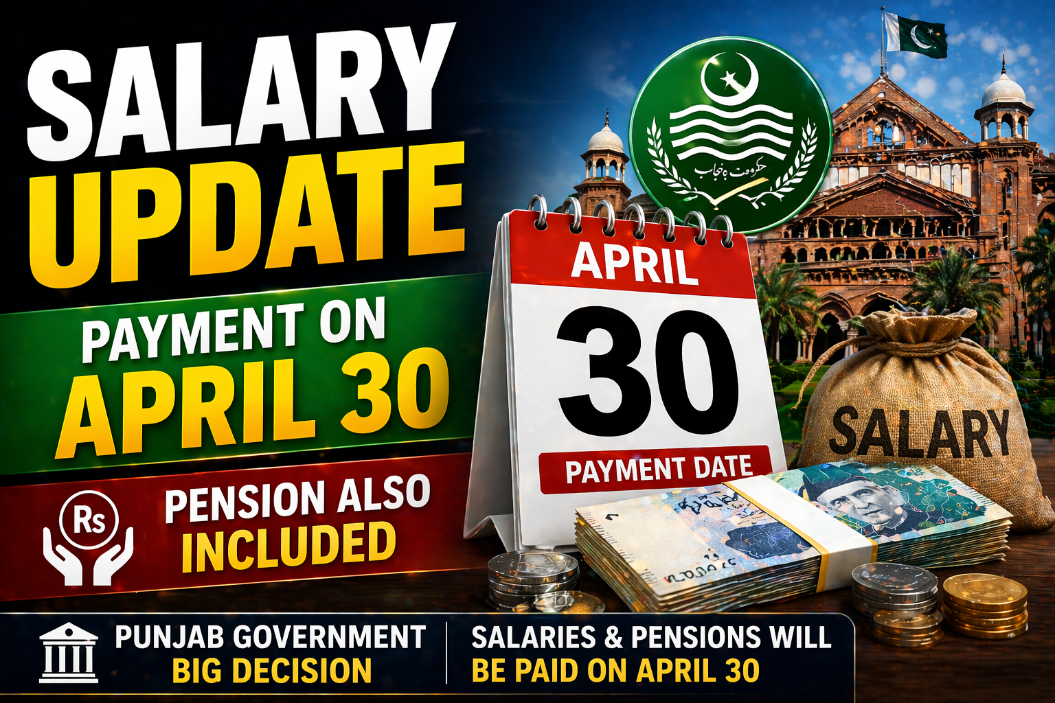 Punjab salary payment April 30 government employees