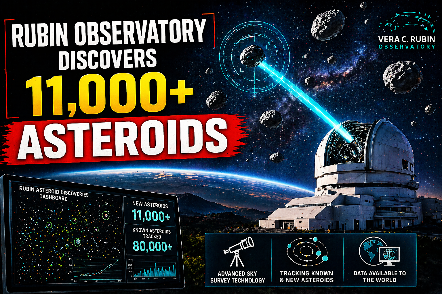 Rubin Observatory discovers new asteroids in space