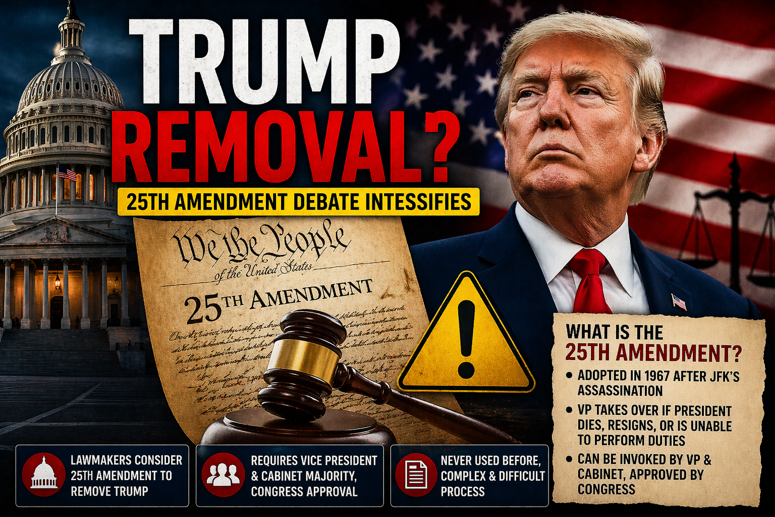 Trump removal 25th Amendment debate US news