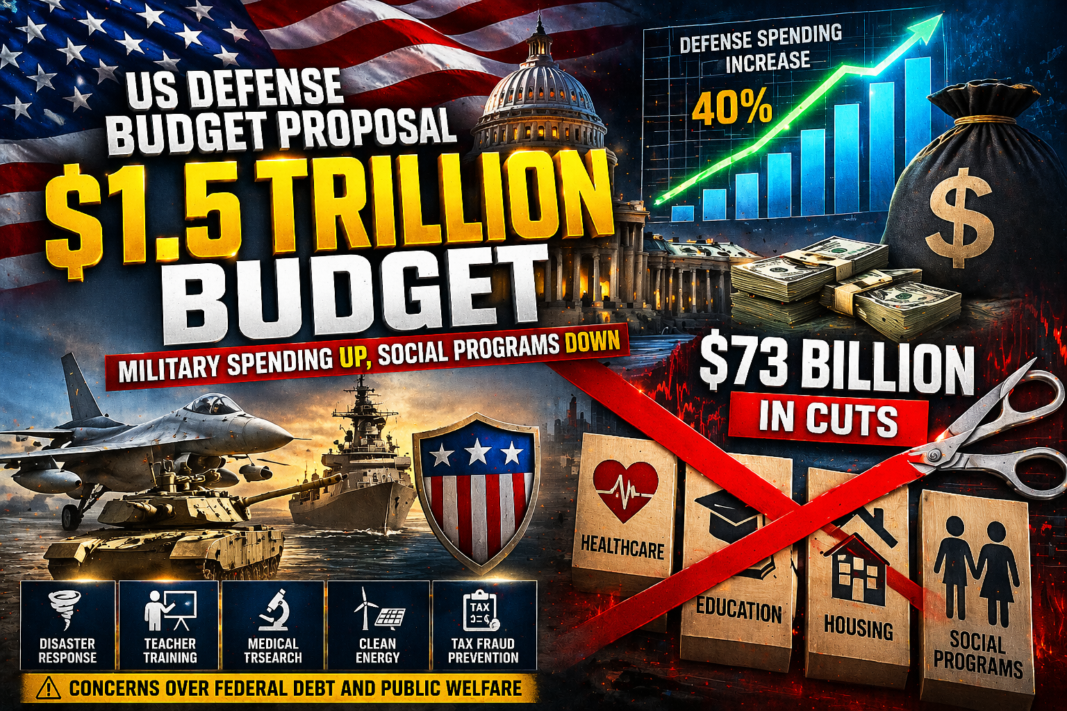 US defense budget proposal $1.5 trillion increase news