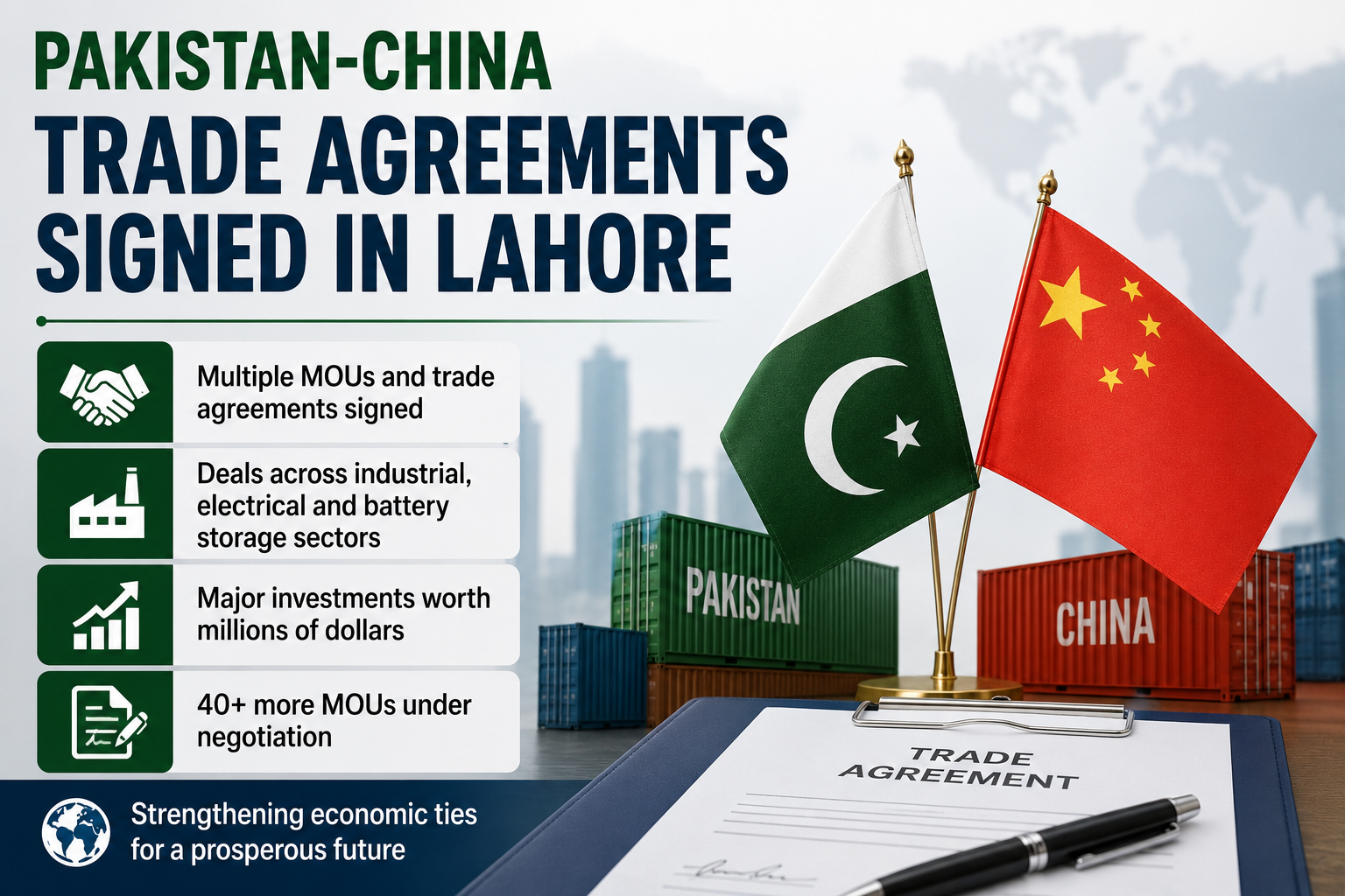 Pakistan and China companies signing trade agreements in Lahore