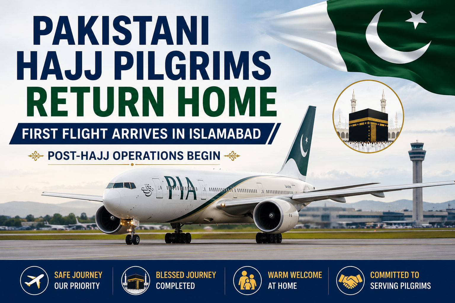 Pakistani Hajj pilgrims return home as first post-Hajj flight arrives in Islamabad