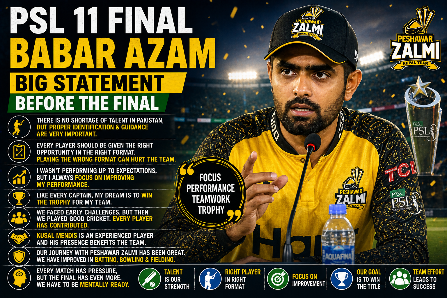 PSL 11 final Babar Azam statement