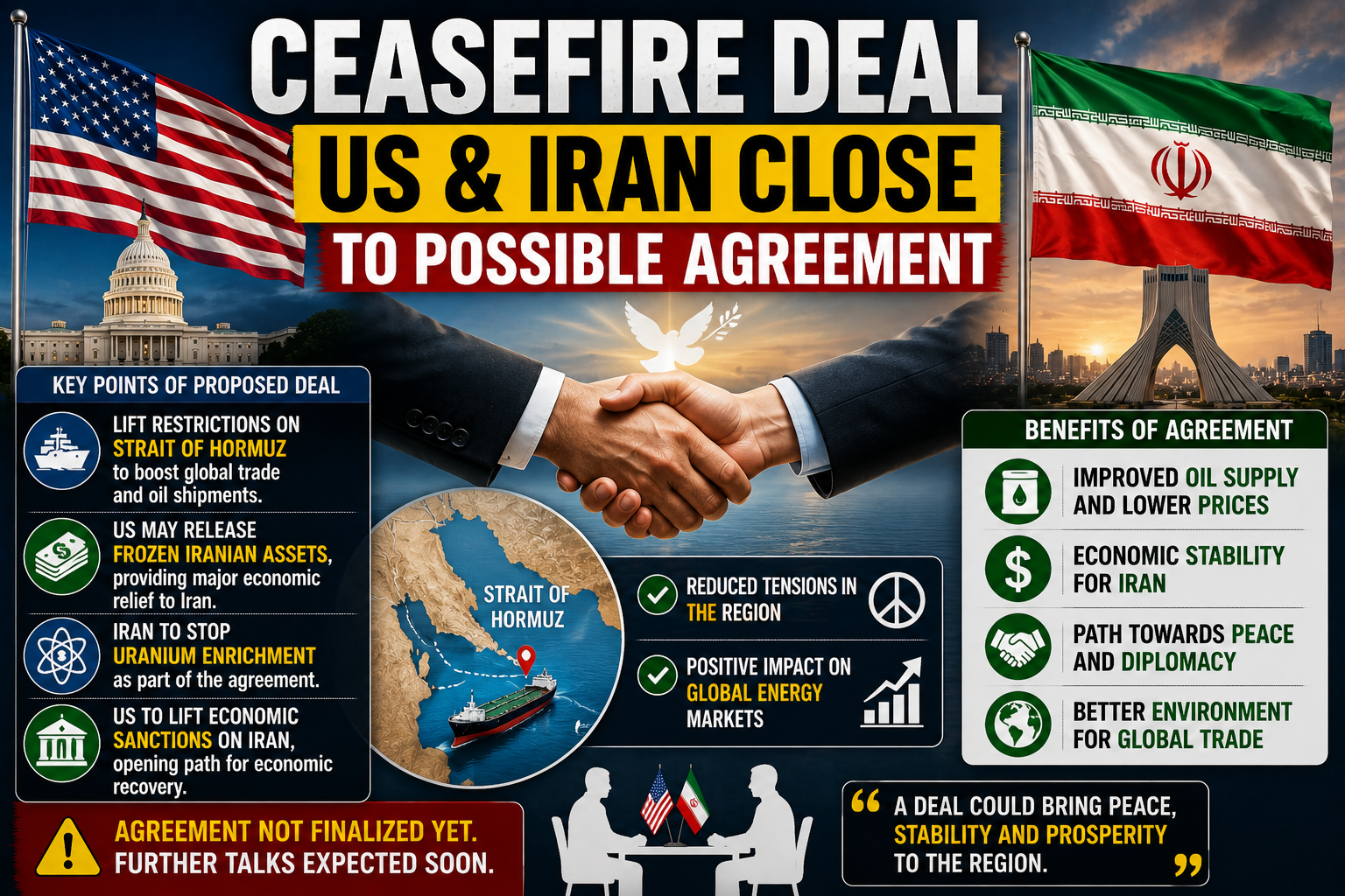 US Iran ceasefire deal possible agreement talks
