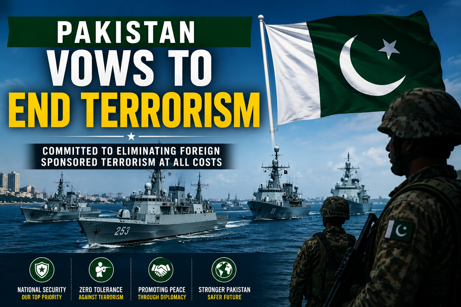 Pakistan Foreign-Sponsored Terrorism highlighted during Prime Minister Shehbaz Sharif's address at the Pakistan Navy passing-out parade.