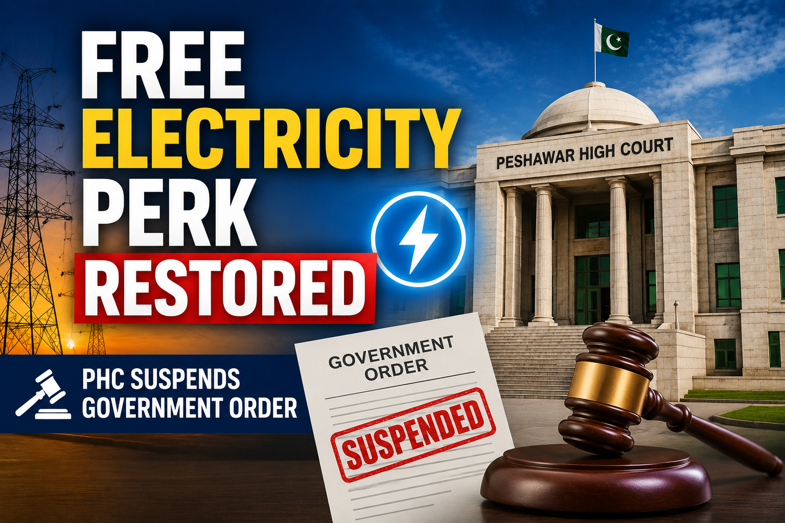 Peshawar High Court suspends order ending free electricity benefit for employees