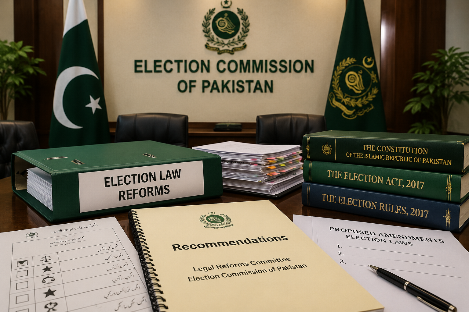 Election Commission reviewing election law reforms before Pakistan's next general elections.