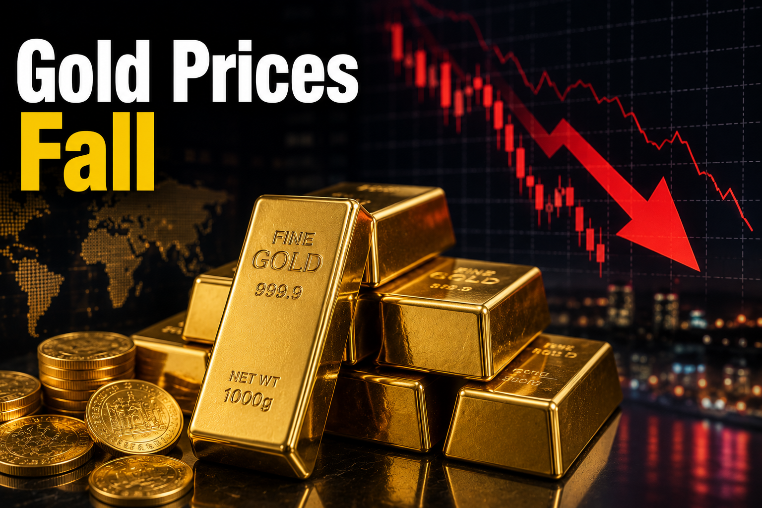 Gold Prices Fall in global and Pakistan bullion markets after international gold prices declined sharply, pulling local gold and silver rates lower.