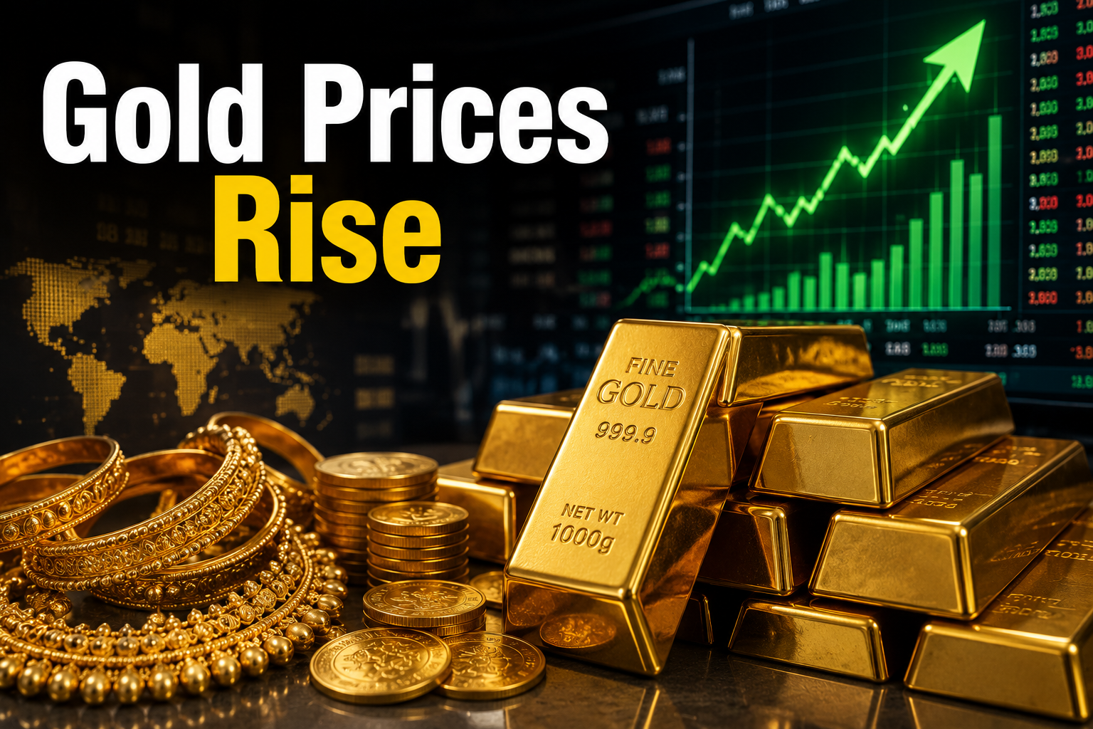 Gold Prices Rise in global and Pakistan bullion markets as international gold gains push local gold rates higher while silver prices decline.