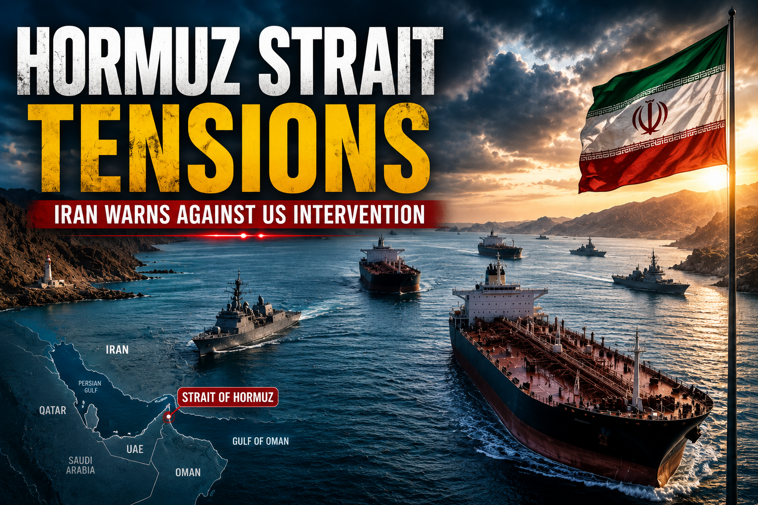 Hormuz Strait Tensions after Iran warned against US involvement in the strategic waterway.