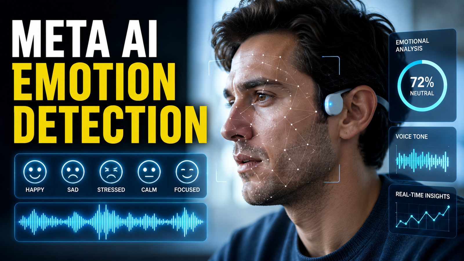 Meta AI Device analyzes speech, laughter, sighs and behavioral cues to estimate a user's emotional state through machine learning technology.