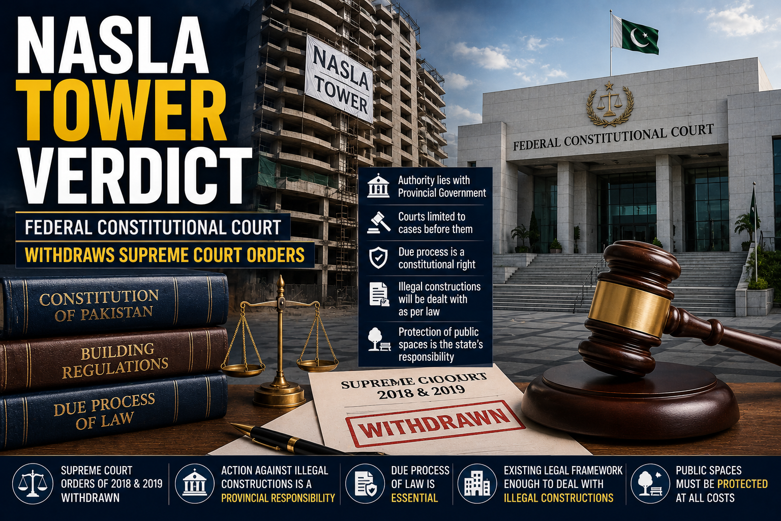 Nasla Tower Demolition Verdict as the Federal Constitutional Court withdraws earlier Supreme Court demolition orders.