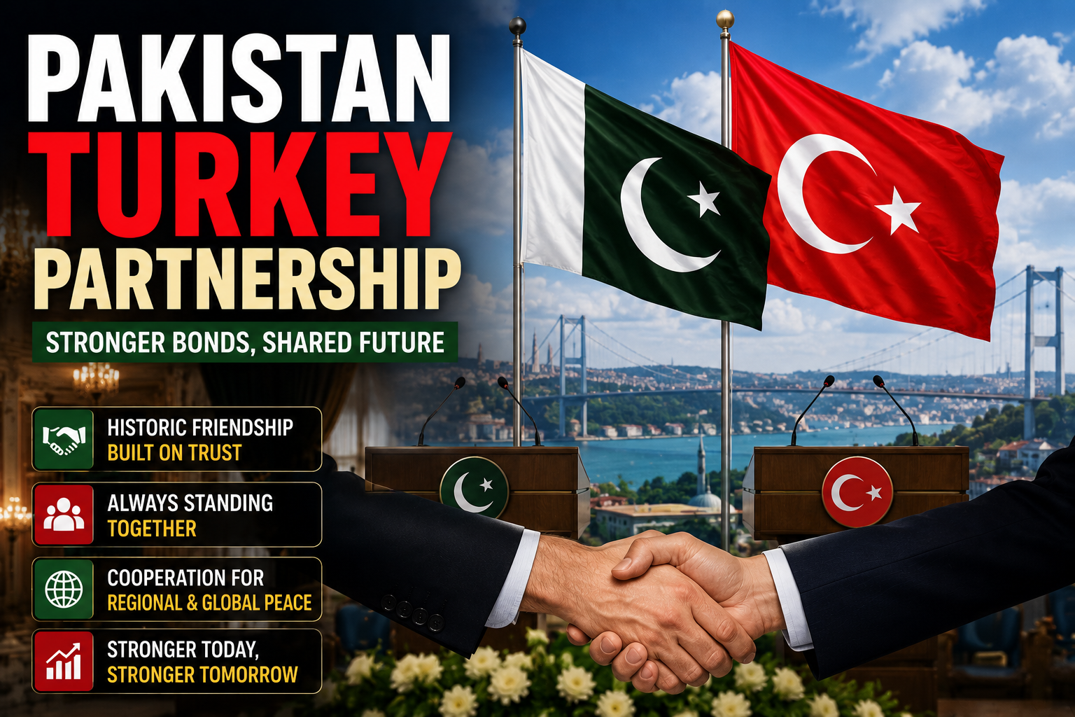 Pakistan Turkey Strategic Partnership highlighted during the joint press conference of Prime Minister Shehbaz Sharif and President Recep Tayyip Erdoğan in Istanbul.