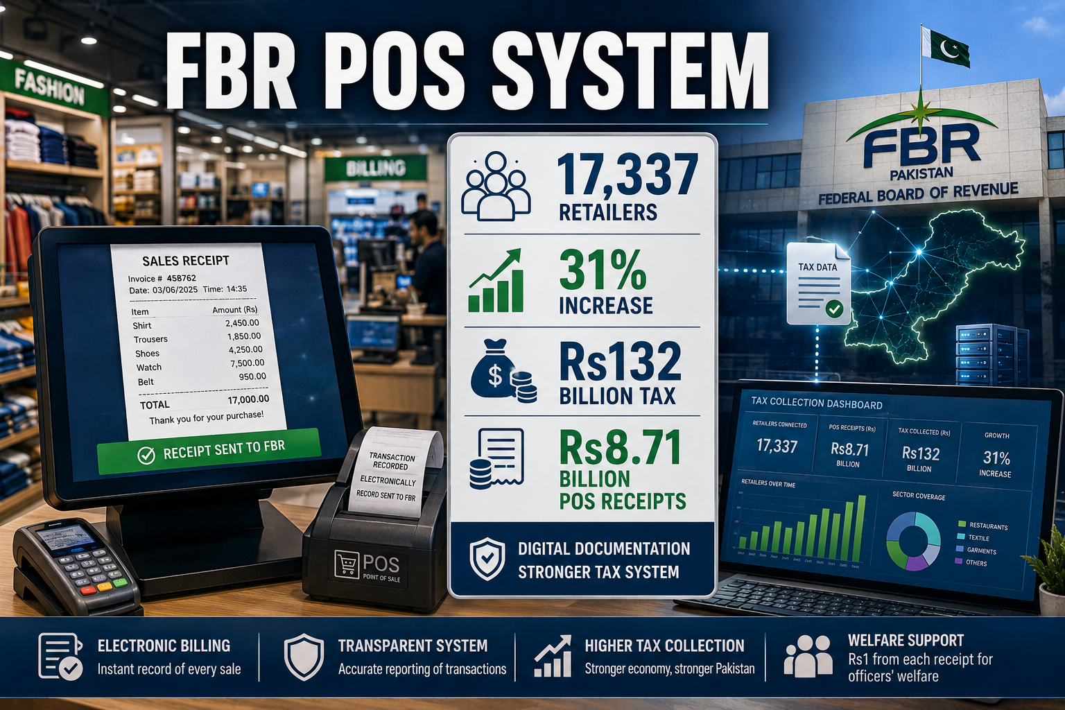 FBR POS System expands to 17,337 large retailers in Pakistan
