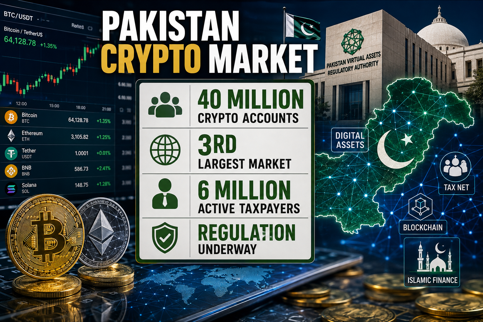 Pakistan Crypto Market ranked third globally with 40 million crypto accounts